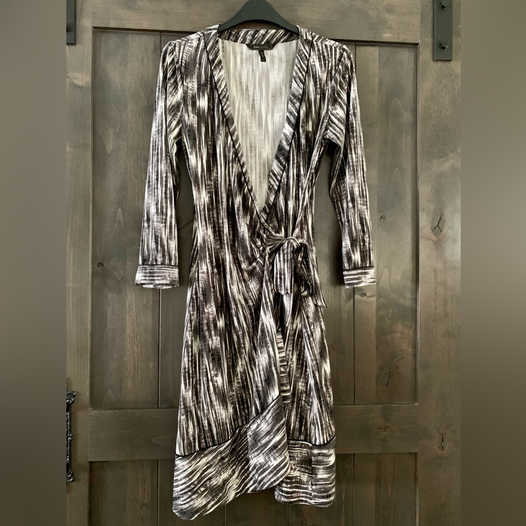 Bcbg Black/White/Grey Dress. Size M